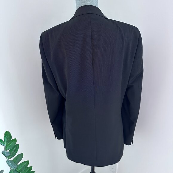 Fine Wool Blazer Suit Jacket sz 42R - Matt Black - Picture 7 of 16